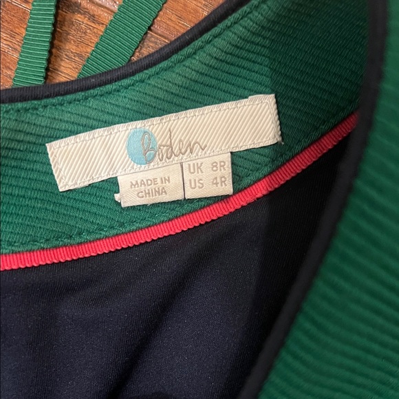 Boden Green Midi Dress with Pink and Purple Stripes - Picture 2 of 4